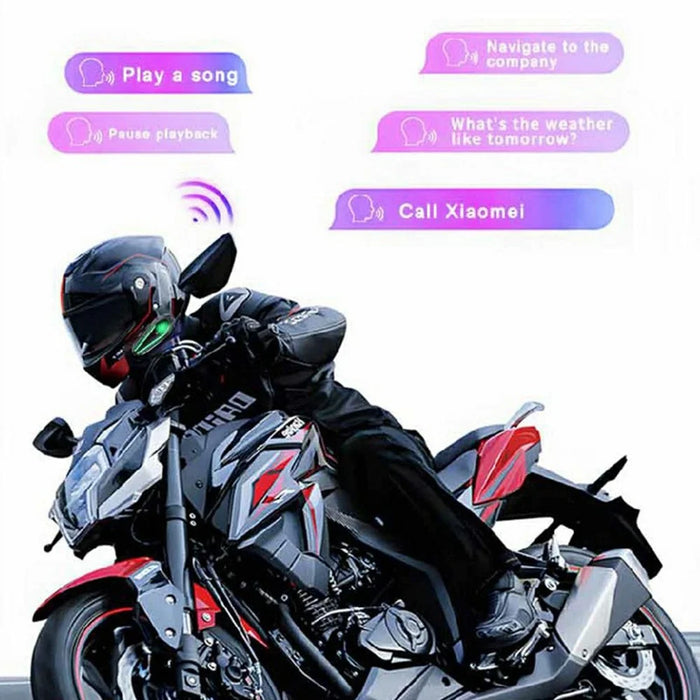 S7 Helmet Bluetooth-compatible Headset Soft Microphone IP67 Waterproof Noise Cancelling Motorcycle Intercom Earphone for Riding (No Memory Card)- Black - 7