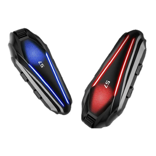 S7 Helmet Bluetooth-compatible Headset Switchable Soft and Hard Microphone IP67 Waterproof Noise Cancelling Motorcycle Intercom Earphone for Riding (No Memory Card)- Black - 1