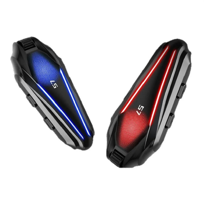 S7 Helmet Bluetooth-compatible Headset Switchable Soft and Hard Microphone IP67 Waterproof Noise Cancelling Motorcycle Intercom Earphone for Riding (No Memory Card)- Black - 1