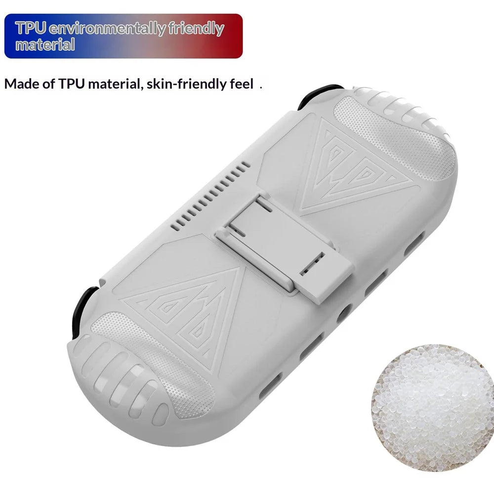 TPU Protective Case for Anbernic RG VITA  /  RG VITA Pro Handheld Gaming Console Triangle Support Shockproof Cover with Stand - White - 4