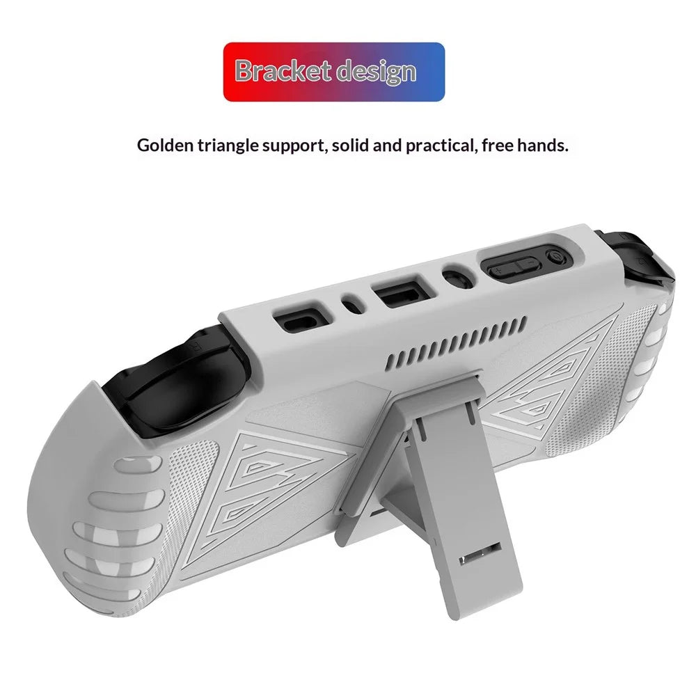 TPU Protective Case for Anbernic RG VITA  /  RG VITA Pro Handheld Gaming Console Triangle Support Shockproof Cover with Stand - White - 6