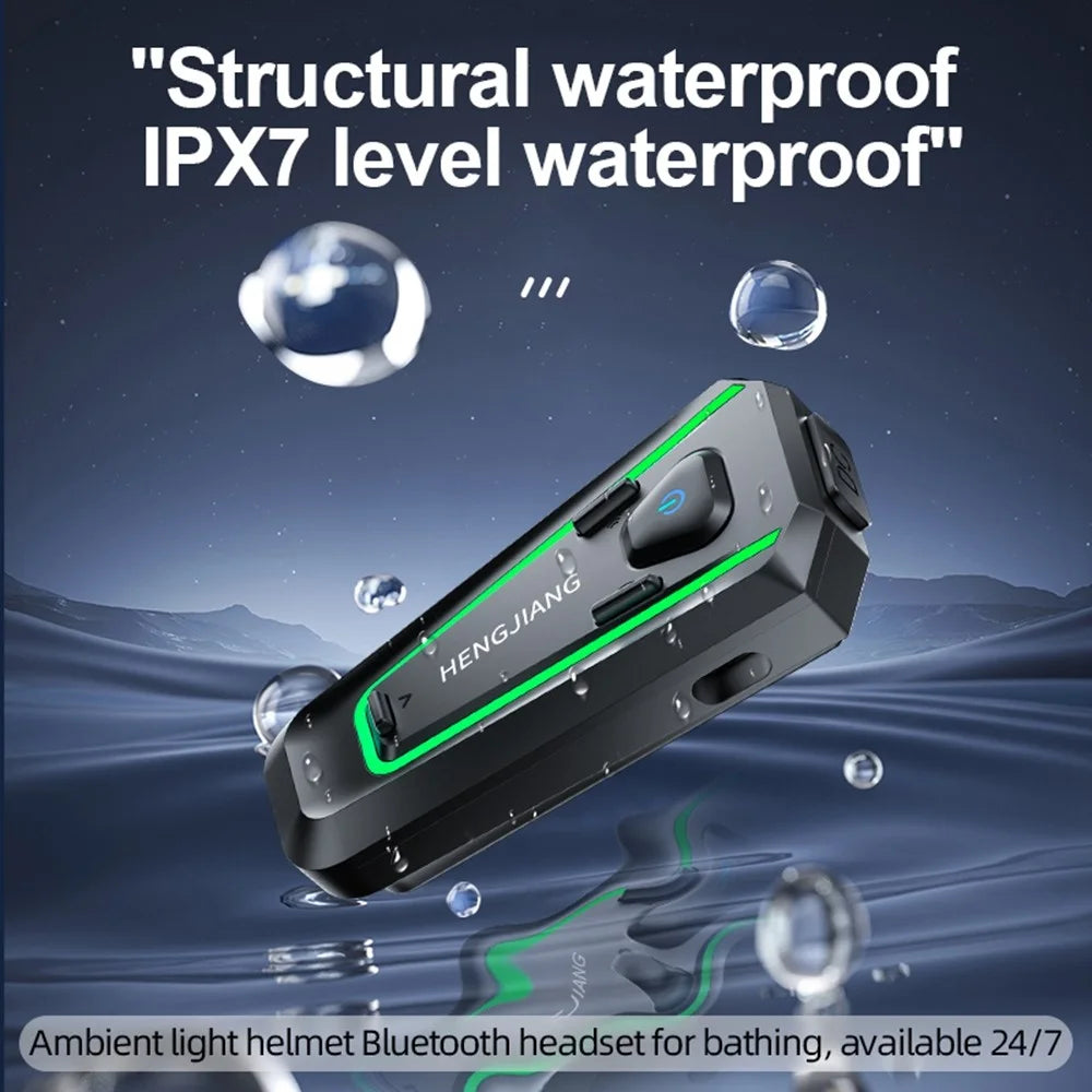 HENGJIANG A1 Motorcycle Helmet Earbuds with Hard Mic Bluetooth-compatible IPX7 Waterproof Headset (No Memory Card) - Black - 3