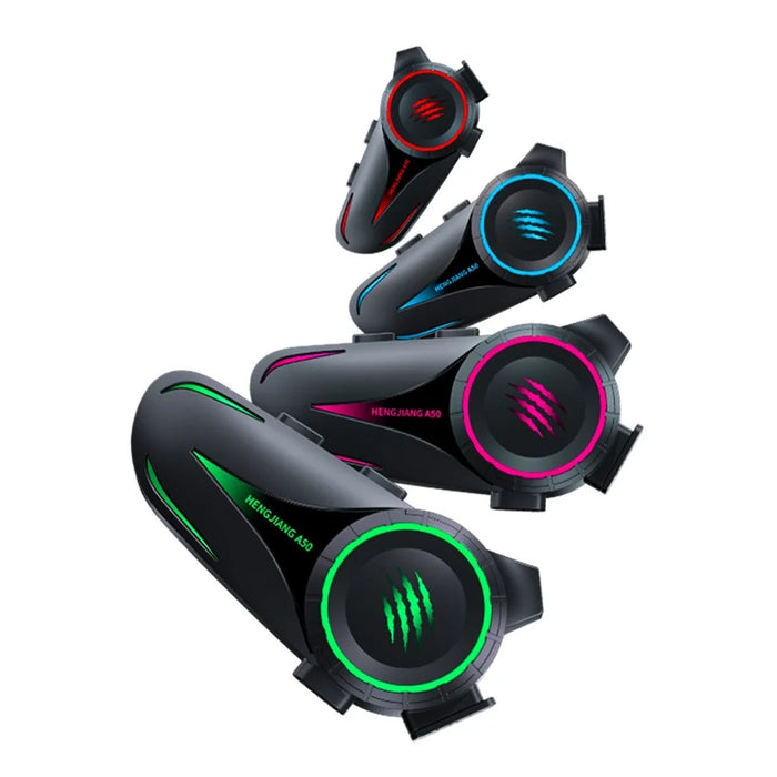 HENGJIANG A50 Waterproof 3D Surround Sound Bluetooth-compatible Motorcycle Helmet Headset with Soft Mic (without Memory) - Black - 2