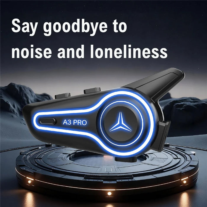 A3 PRO Motorcycle Helmet Bluetooth-compatible Headset IP67 Waterproof Intercom Earphones with 2 in 1 Mic (without Memory) - Black - 4