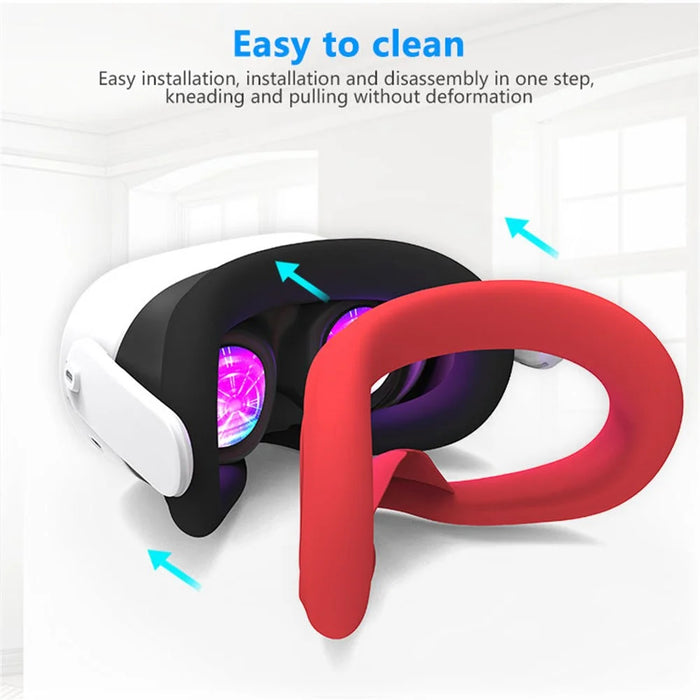 7Pcs Silicone Protective Case Set for Meta Quest 3S VR Headset Controller Grip Cover with Anti-Drop Damping Wavepoint Design - White - 3