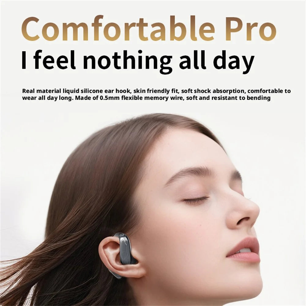 A58 Earhook Bluetooth-compatible Earbuds 48h Battery Life Sports Running Wireless Headphones with ENC Noise Cancelling - Beige - 3