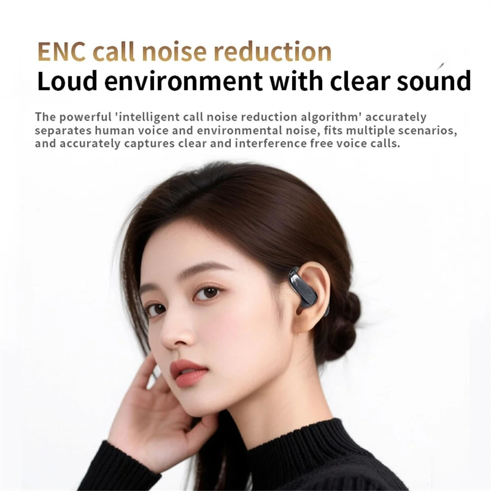 A58 Earhook Bluetooth-compatible Earbuds 48h Battery Life Sports Running Wireless Headphones with ENC Noise Cancelling - Beige - 7