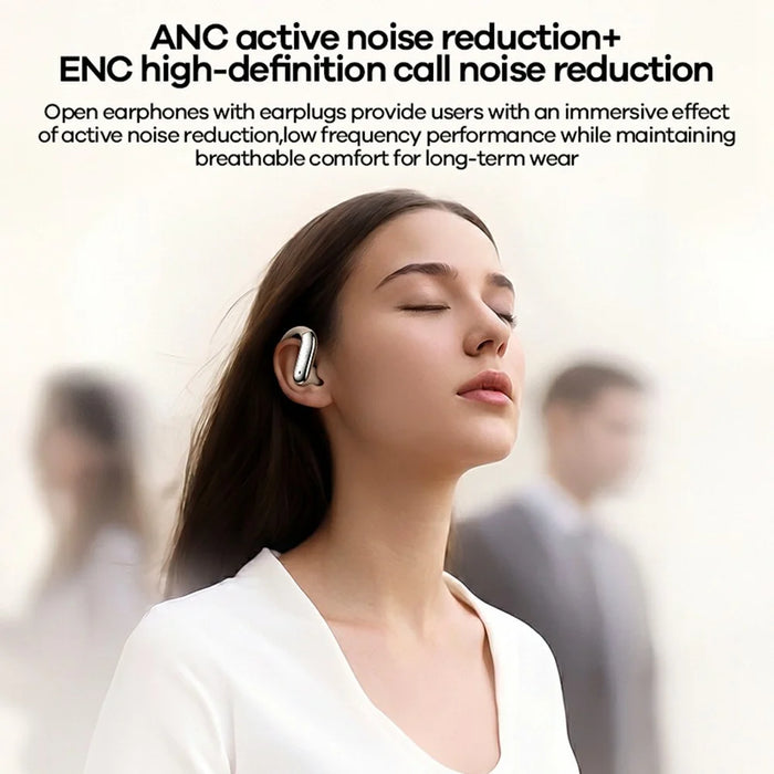 REMAX OWS-28 Open Ear Earhook Wireless Earbuds ANC ENC Noise Cancelling IPX5 Waterproof Headset for Sports - Grey - 3