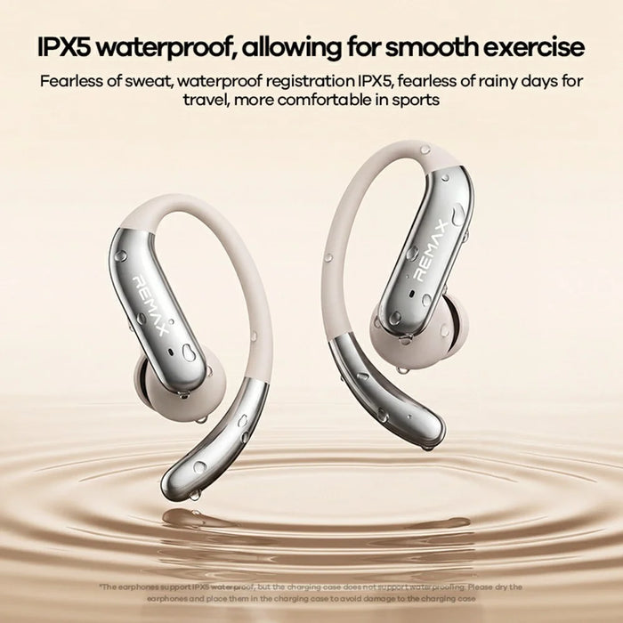 REMAX OWS-28 Open Ear Earhook Wireless Earbuds ANC ENC Noise Cancelling IPX5 Waterproof Headset for Sports - Grey - 6