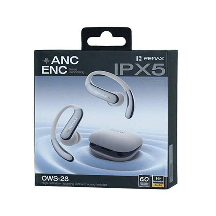 REMAX OWS-28 Open Ear Earhook Wireless Earbuds ANC ENC Noise Cancelling IPX5 Waterproof Headset for Sports - Grey - 7
