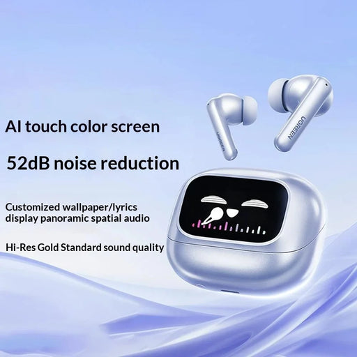 UGREEN WS211 HiTune T6 Magic In-Ear Bluetooth-compatible Earbuds ANC ENC Noise Cancelling Smart Touch Screen Headset for Gaming Sports - Blue  /  Purple - 2