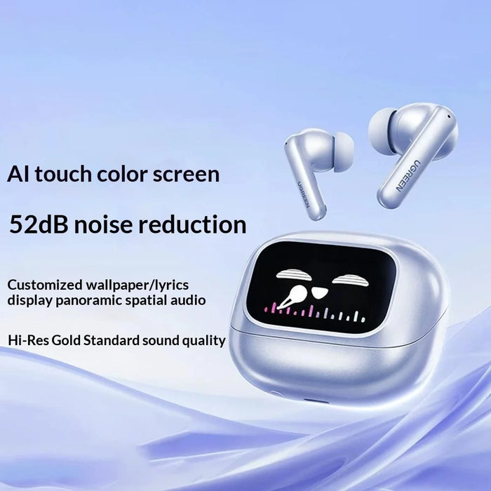 UGREEN WS211 HiTune T6 Magic In-Ear Bluetooth-compatible Earbuds ANC ENC Noise Cancelling Smart Touch Screen Headset for Gaming Sports - Blue  /  Purple - 2