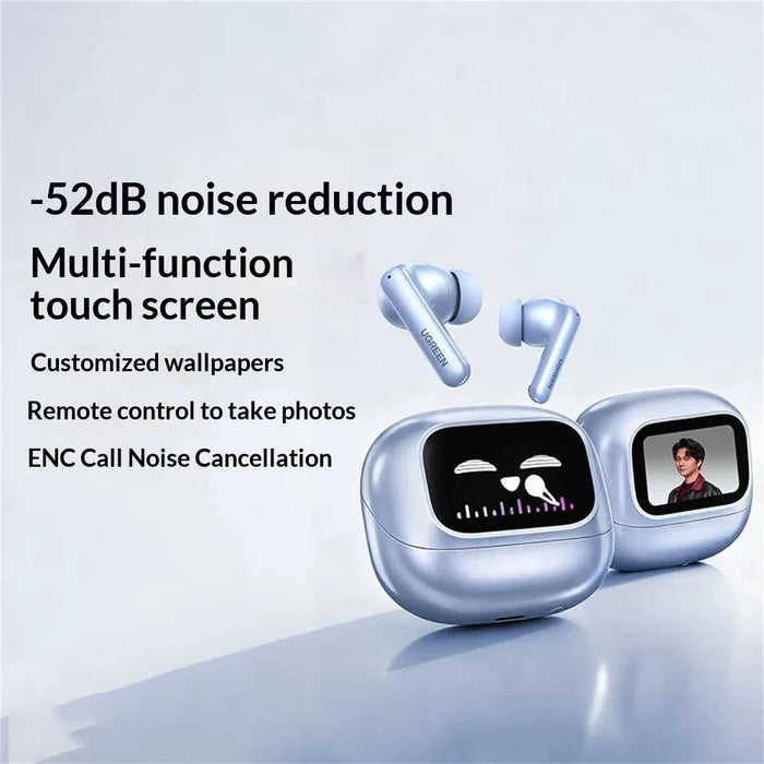 UGREEN WS211 HiTune T6 Magic In-Ear Bluetooth-compatible Earbuds ANC ENC Noise Cancelling Smart Touch Screen Headset for Gaming Sports - Blue  /  Purple - 7
