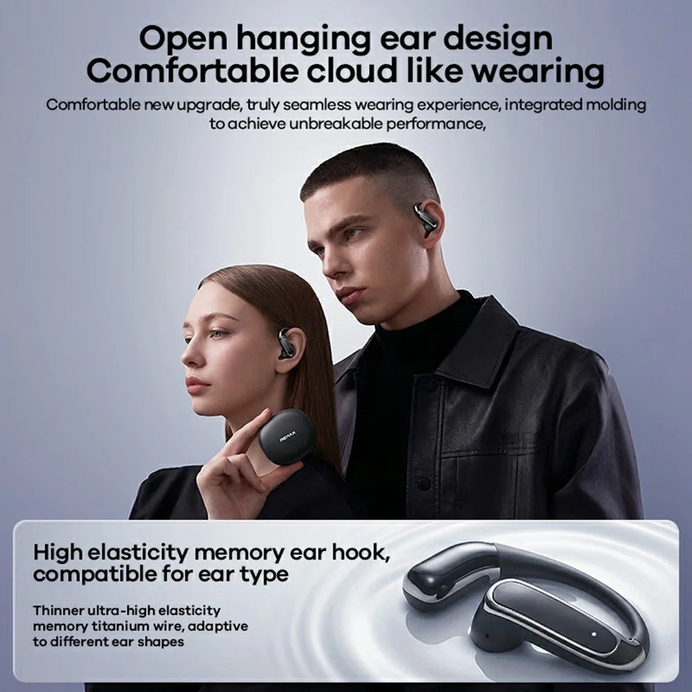 REMAX OWS-17 Open Ear Wireless Earphones Bluetooth-compatible 6.0 Hi-Resolution Audio Gaming Mode Ear Hook Earbuds - Black - 3