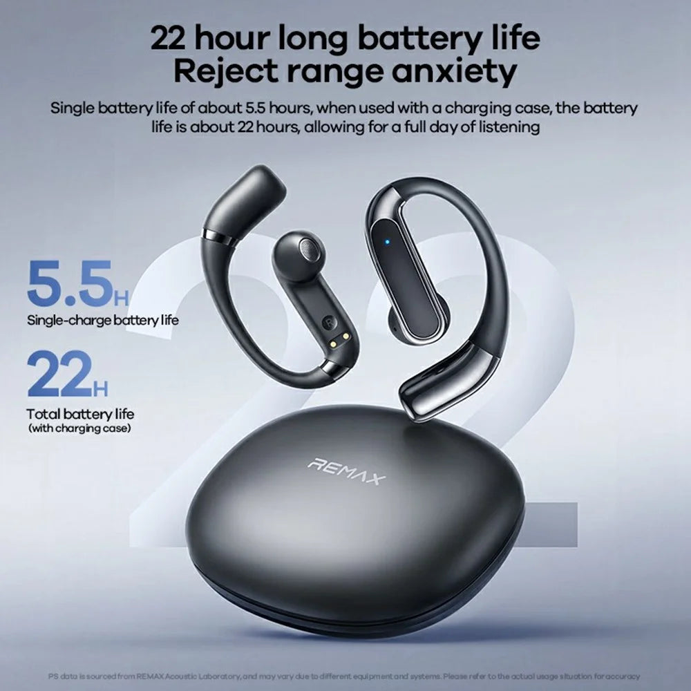 REMAX OWS-17 Open Ear Wireless Earphones Bluetooth-compatible 6.0 Hi-Resolution Audio Gaming Mode Ear Hook Earbuds - Black - 4