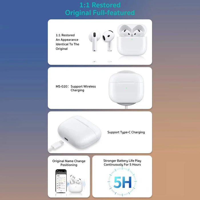 COTECI N4 Bluetooth-compatible Earbuds ANC Wireless Charging In-ear Detection TWS Earphones - White - 3