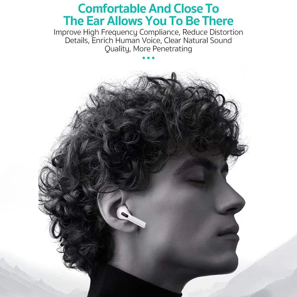 COTECI Smart Pods Pro2 TWS Bluetooth-compatible Earbuds Noise Cancelling USB-C Charging Earphones for Music - White - 4