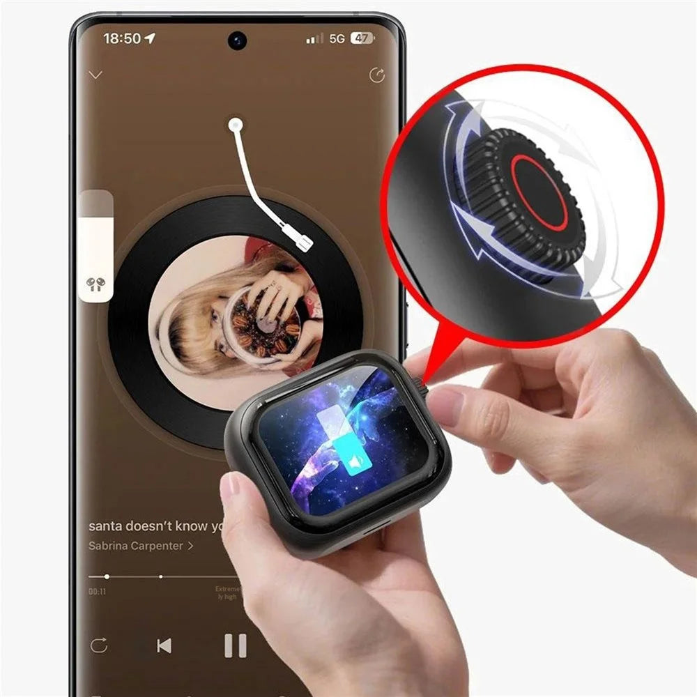HTC NE40 134 Languages AI Translation Earbuds Noise Cancellation Bluetooth-compatible 6.0 Earbuds with 2.0 Inch HD Screen Charging Case - Black - 5