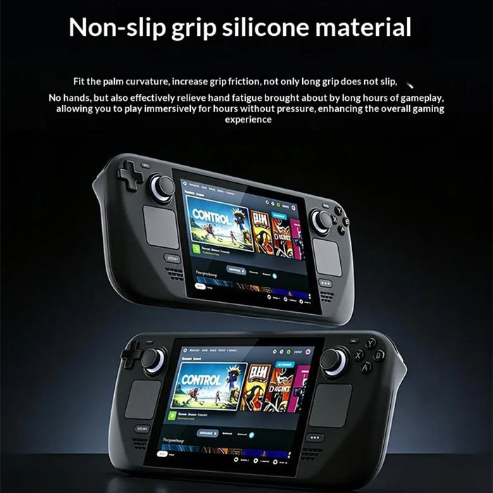 For Steam Deck  /  Steam Deck OLED Silicone Case 360 Degree Protection Anti-slip Grip Shockproof Cover - Black - 3