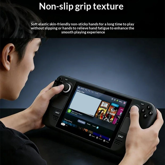 For Steam Deck  /  Steam Deck OLED Silicone Case 360 Degree Protection Anti-slip Grip Shockproof Cover - Black - 5
