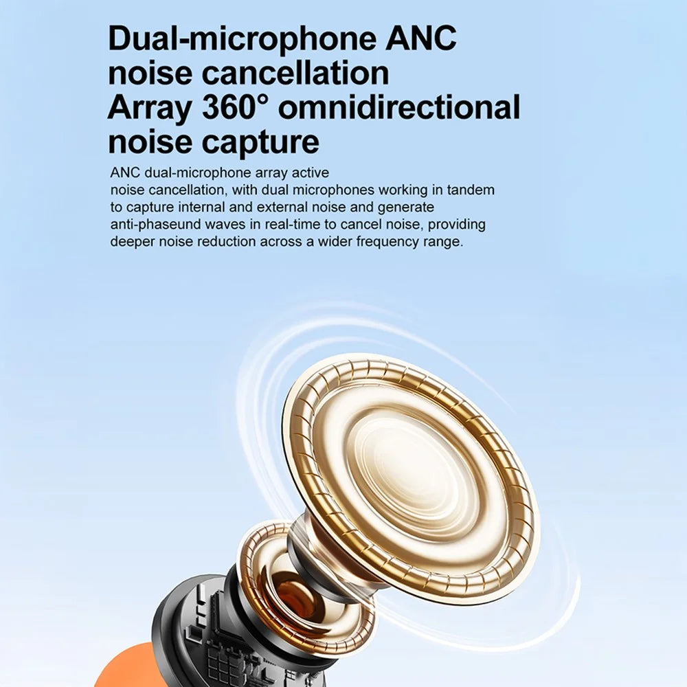 S1 White Noise Sleeping Earbuds IPX5 Waterproof ANC Noise Cancelling Bluetooth-compatible Earbuds - Orange - 6