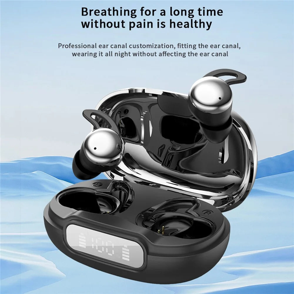 YYK-Q81 Mini Bluetooth-compatible Earbuds In-Ear Noise Cancelling Wireless Earphones for Sleep - Black - 4