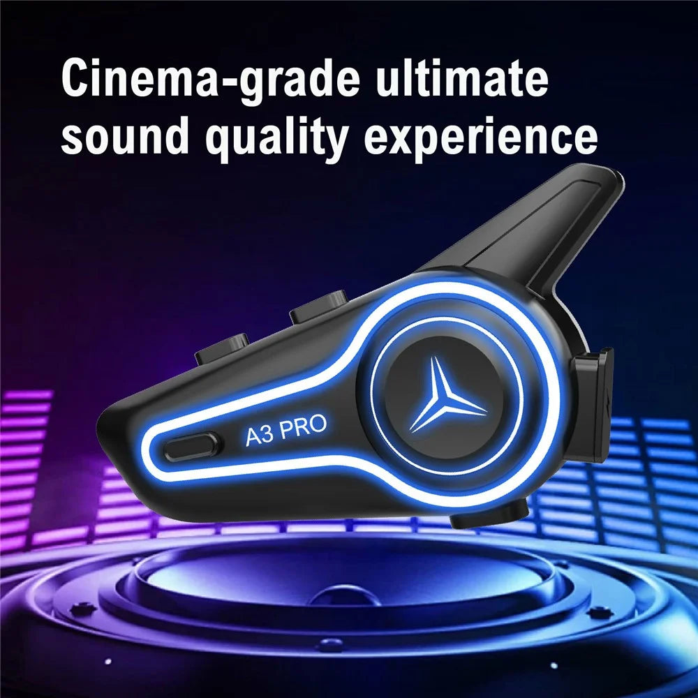A3 PRO Helmet Bluetooth-compatible Earphones with Soft Mic Motorcycle Waterproof Wireless Headset for Delivery Riders (No Memory Card) - Black - 3