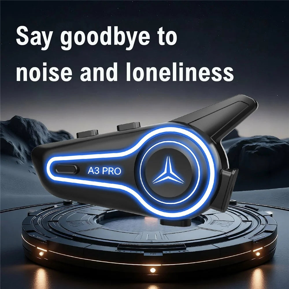 A3 PRO Helmet Bluetooth-compatible Earphones with Soft Mic Motorcycle Waterproof Wireless Headset for Delivery Riders (No Memory Card) - Black - 4