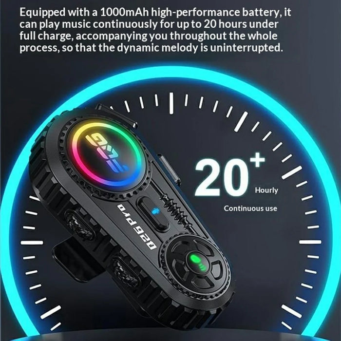 Q26 Pro Helmet Bluetooth-compatible Intercom Headset with 2-in-1 Soft and Hard Mic 500m Range Noise Reduction Waterproof Earphone for Motorcycle (No Memory Card) - Black - 4