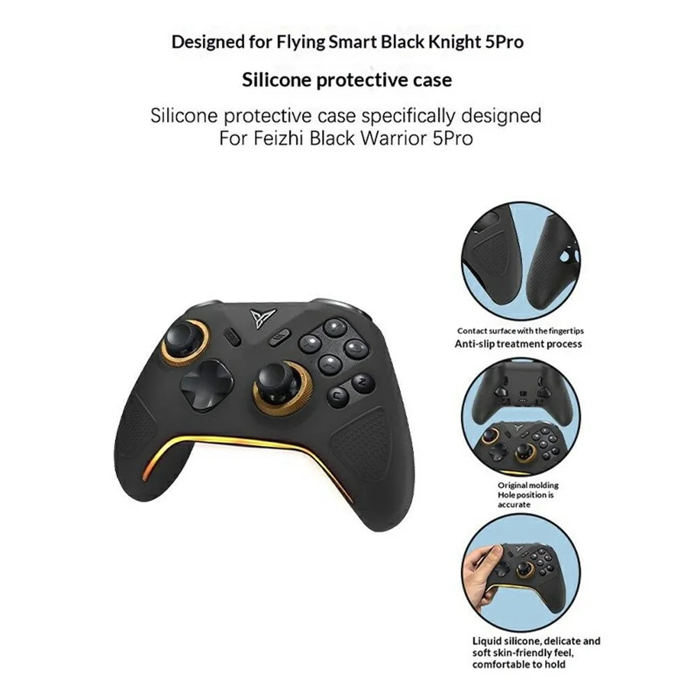 Silicone Case for Flydigi Black Warrior 5 Pro Gamepad 360 Degree Full Protection Anti-slip Shockproof Cover - Black - 3