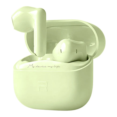 REMAX TWS-25 Wireless Stereo Semi-In-Ear Earbuds Bluetooth-compatible 6.0 4-Mic ENC Noise Cancelling Headset - Green - 1