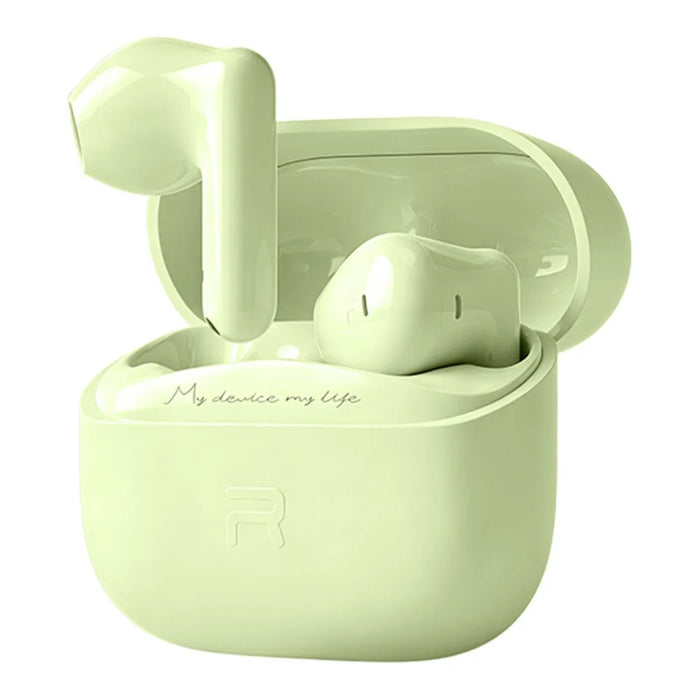 REMAX TWS-25 Wireless Stereo Semi-In-Ear Earbuds Bluetooth-compatible 6.0 4-Mic ENC Noise Cancelling Headset - Green - 1