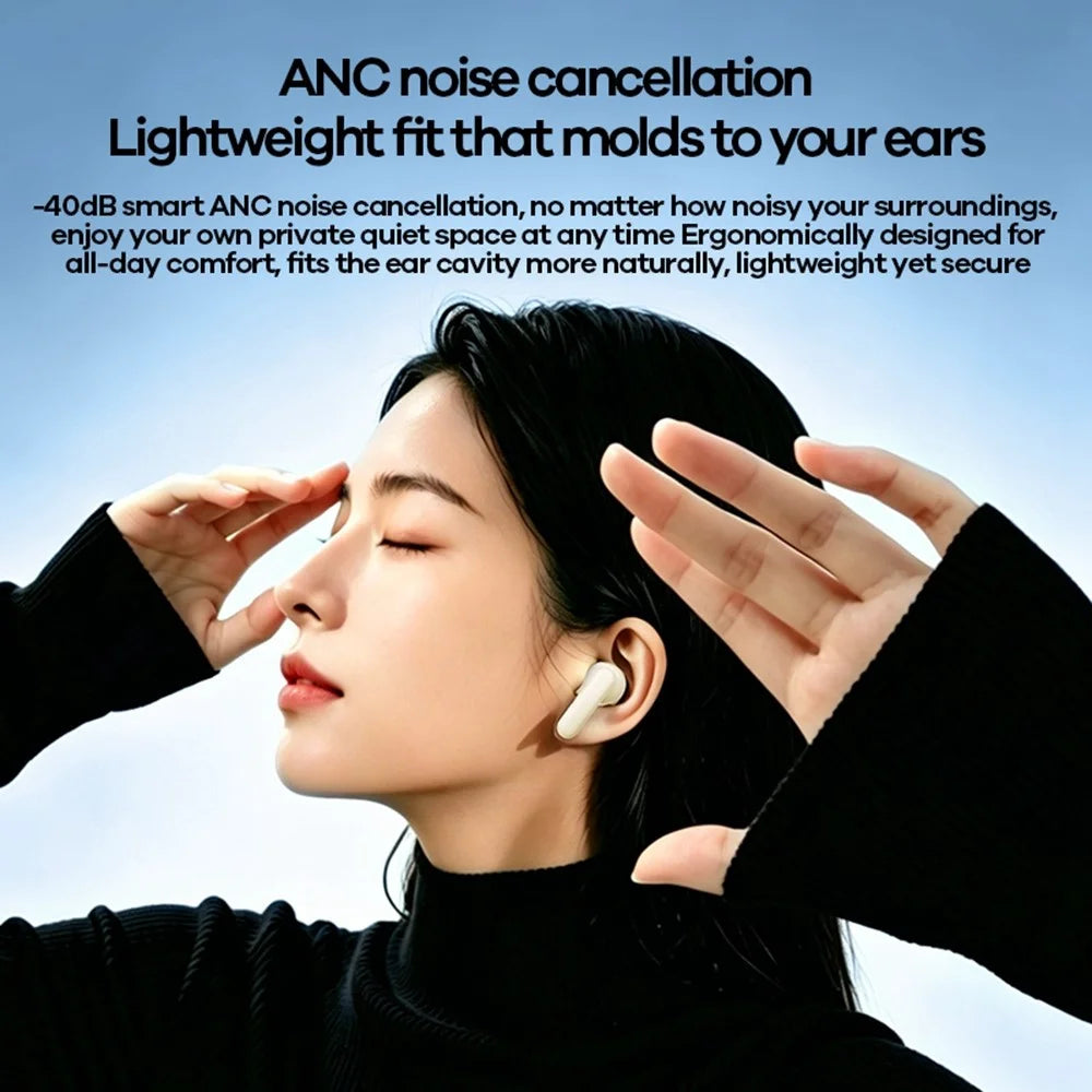 REMAX TWS-26 ANC ENC Noise Cancelling Wireless Earbuds 50H Battery 4-Mic Dual Device Connection Music Call Headset - Ivory White - 3