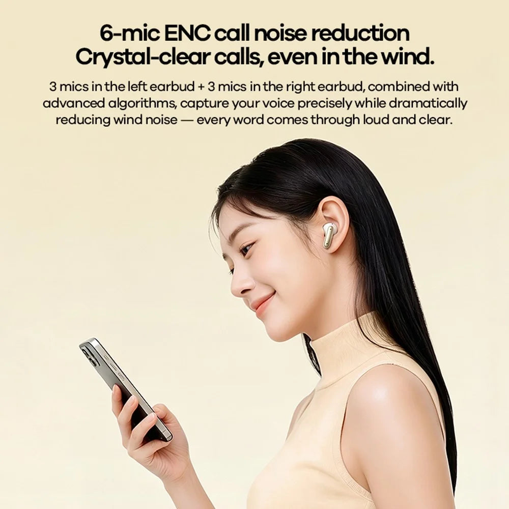 REMAX TWS-27 Semi-In-Ear Wireless Earbuds 6-Mic Hybrid ANC Call Noise Reduction 24H Battery Life Earphones - White - 5