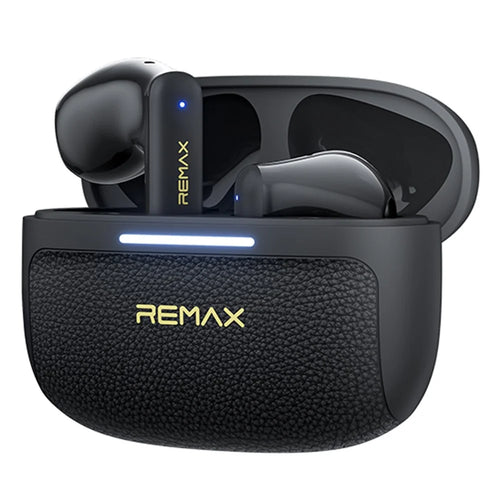 REMAX TWS-35 Bluetooth-compatible Semi-In-Ear Earbuds ANC ENC 6-Mic Hybrid Noise Cancelling Wireless Earphones for Call Music - Black - 1