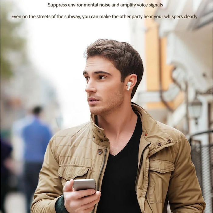 ERAZER ETP-Z02 Bluetooth-compatible In-Ear Earbuds ANC+ENC Noise Cancelling Wireless Earphones for Gaming Music (Invested By Lenovo) - Beige - 3