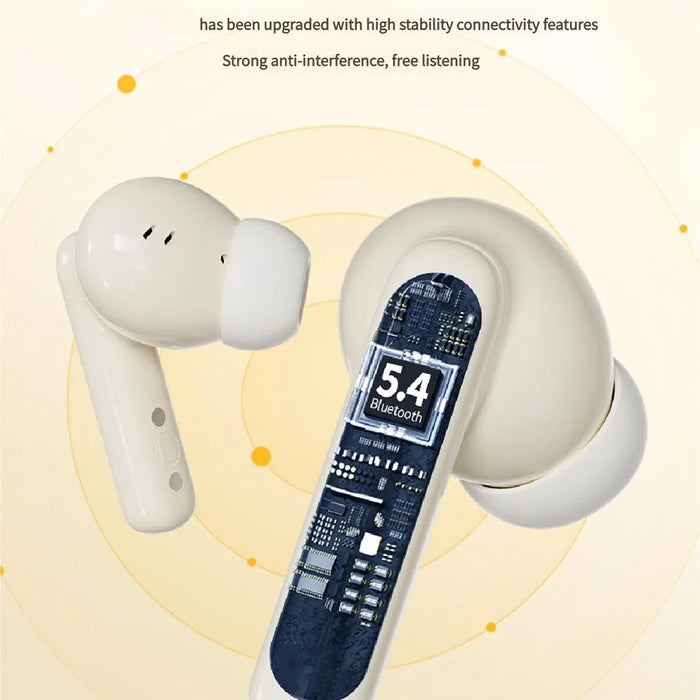 ERAZER ETP-Z02 Bluetooth-compatible In-Ear Earbuds ANC+ENC Noise Cancelling Wireless Earphones for Gaming Music (Invested By Lenovo) - Beige - 5