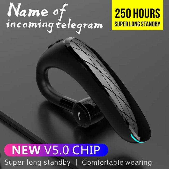 F900 Noise Cancelling Bluetooth-compatible Earphone IPX4 Waterproof Ear Hook Wireless Business Single Earpiece - Black - 2