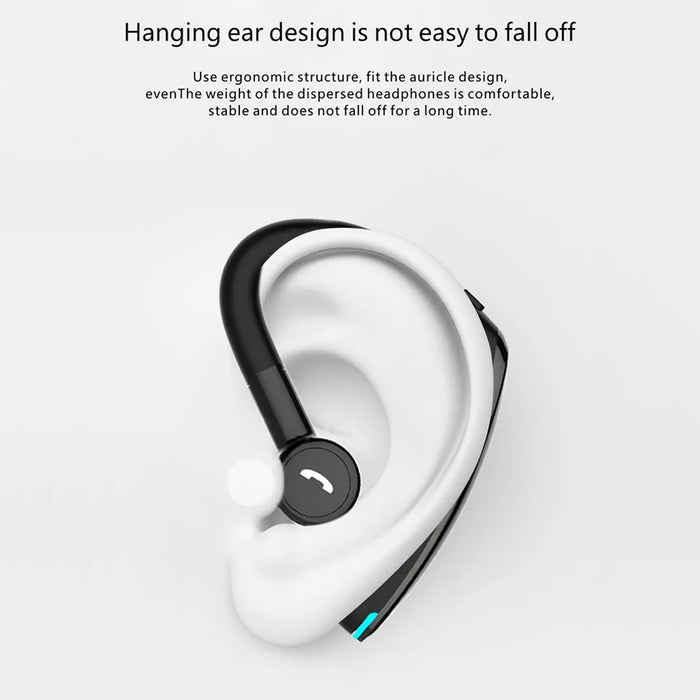 F900 Noise Cancelling Bluetooth-compatible Earphone IPX4 Waterproof Ear Hook Wireless Business Single Earpiece - Black - 6