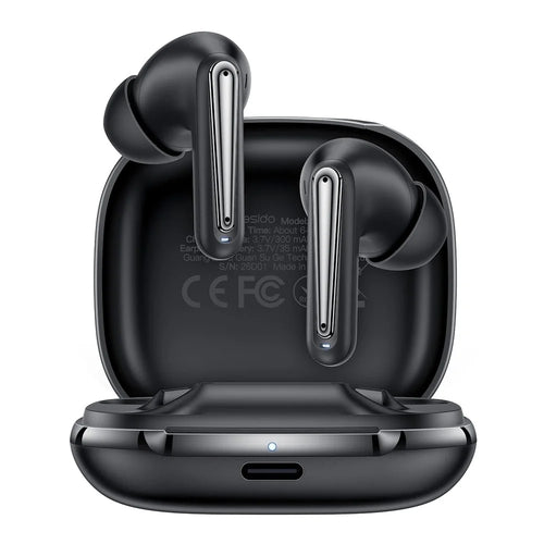 YESIDO TWS45 Bluetooth-compatible 6.0 In-Ear Earbuds with 4Pcs Silicon Microphones ANC ENC Dual Noise Cancelling Earphones - Black - 1