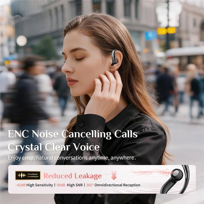 SAYROSE RJ-68 Wireless Open Ear Hook Sport Earphones Handbag Design Bluetooth-compatible 6.0 ENC Noise Cancelling Earbuds - Pink - 7