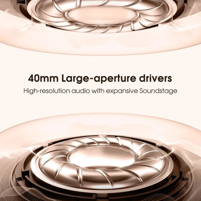 LDNIO H02 Bluetooth-compatible 5.4 Headphones 49 Hours Battery 40mm Driver Over-Ear Wireless Headset for Gaming Music - Black - 5