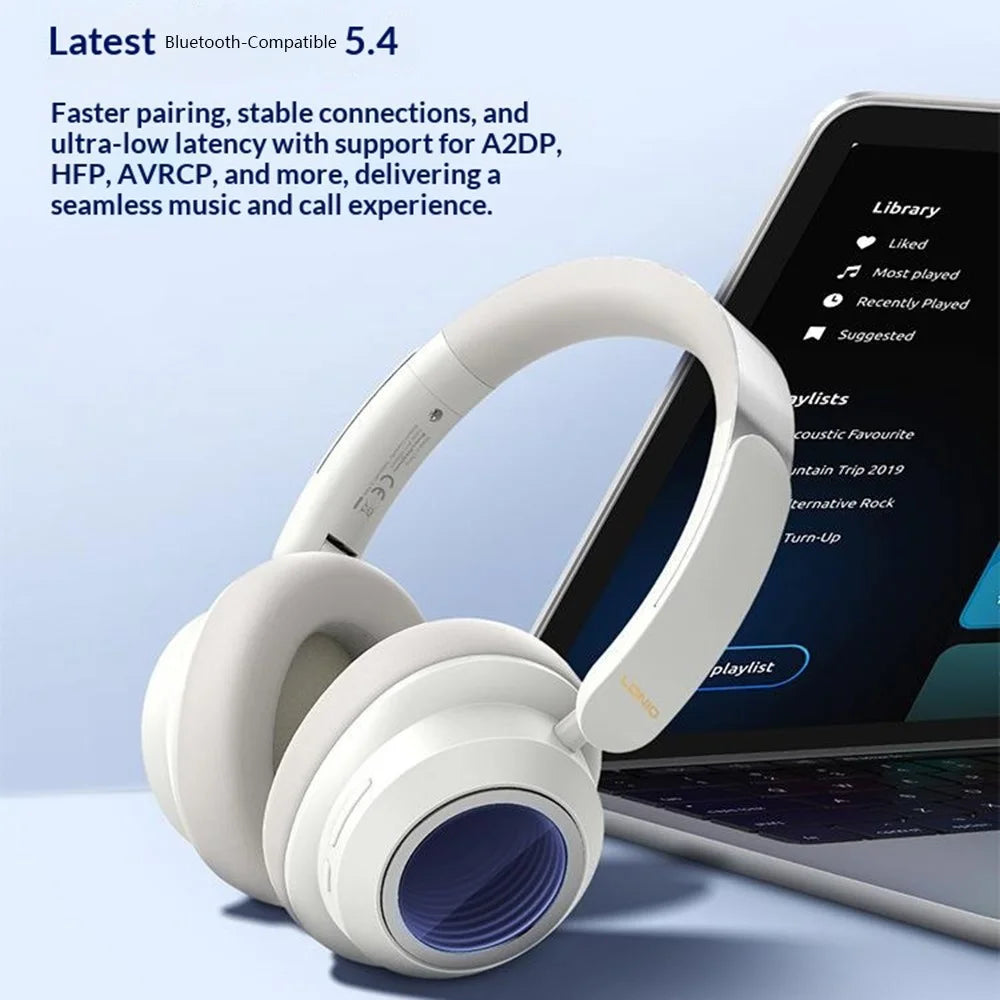 LDNIO H01 ANC Noise Cancellation Bluetooth-compatible Headphones 130 Hours Battery RGB Lighting Over-Ear Headset for Gaming Music - Black - 4