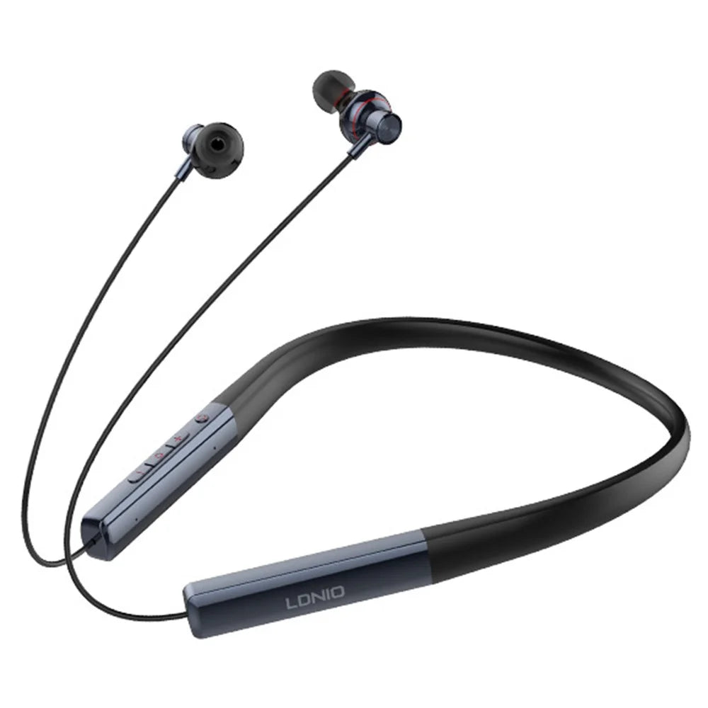 LDNIO N01 Neckband Bluetooth-compatible In-Ear Earphones 13mm HiFi 50 Hours Battery Type-C Wireless Headset for Sports - Black  /  Blue - 1