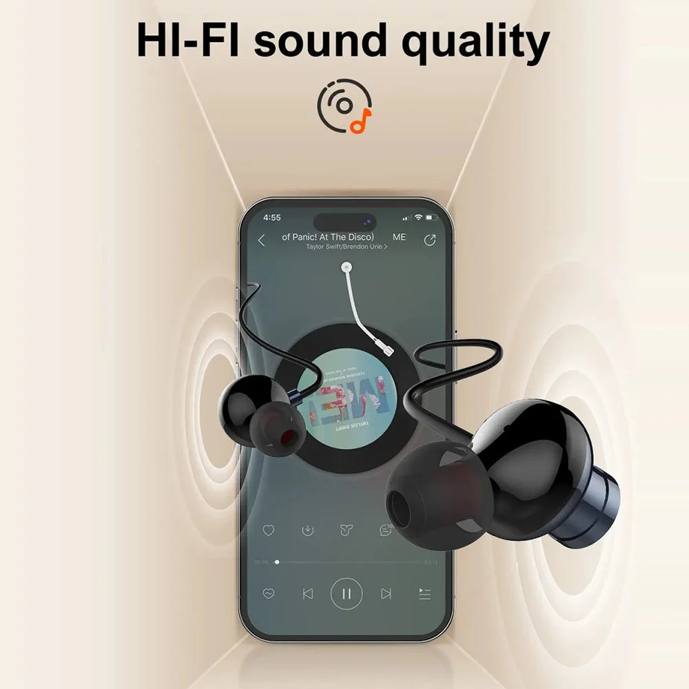 LDNIO N01 Neckband Bluetooth-compatible In-Ear Earphones 13mm HiFi 50 Hours Battery Type-C Wireless Headset for Sports - Black  /  Blue - 6