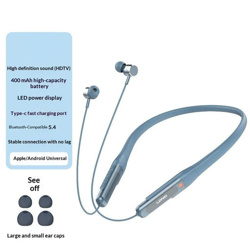 LDNIO N03 Neckband Bluetooth-compatible 5.4 Earphones 40H Playtime 400mAh Wireless Headset for Sports Running - Blue - 2