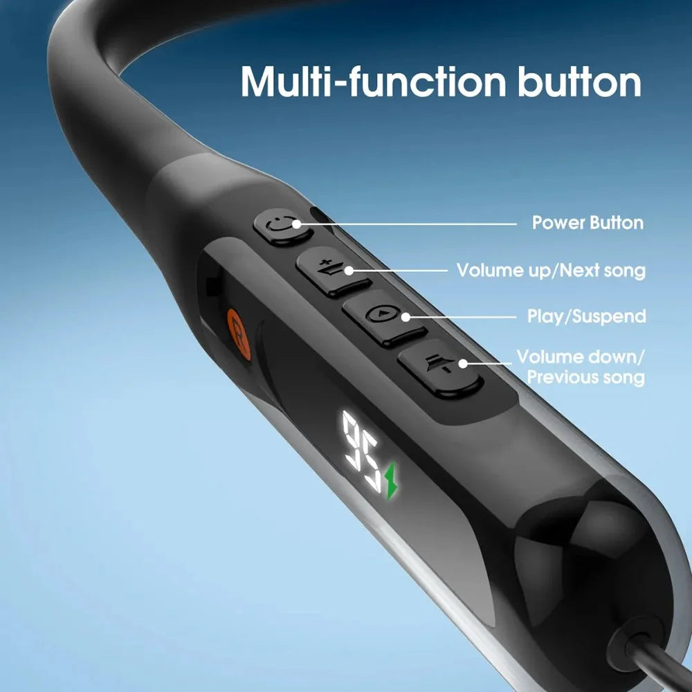 LDNIO N03 Neckband Bluetooth-compatible 5.4 Earphones 40H Playtime 400mAh Wireless Headset for Sports Running - Blue - 7