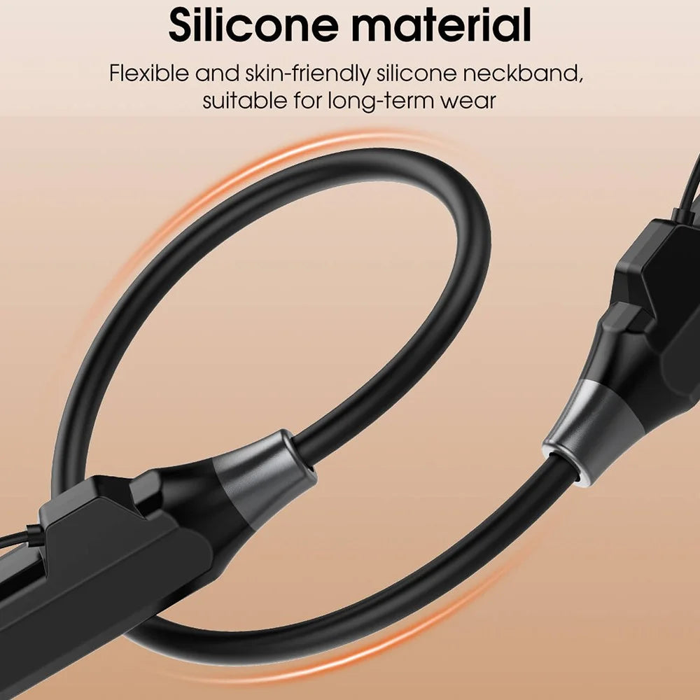 LDNIO N05 Neckband Bluetooth-compatible Semi-In-Ear Earphones 1000mAh Battery LED Display Type-C Fast Charging Wireless Headset - Black - 5