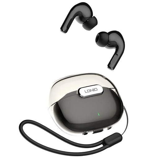 LDNIO T02 Bluetooth-compatible 5.3 In-Ear Earbuds Adaptive Noise Cancelling Hi-Fi 20-Hour Battery Translucent Design Headset for Sports - Black - 2