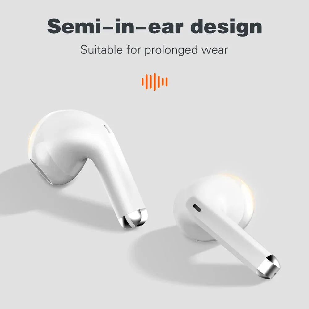LDNIO T03 TWS Bluetooth-compatible 5.3 Earbuds Semi-In-Ear Hi-Fi 13mm Driver 20-Hour Battery Translucent Design Headset - White - 5